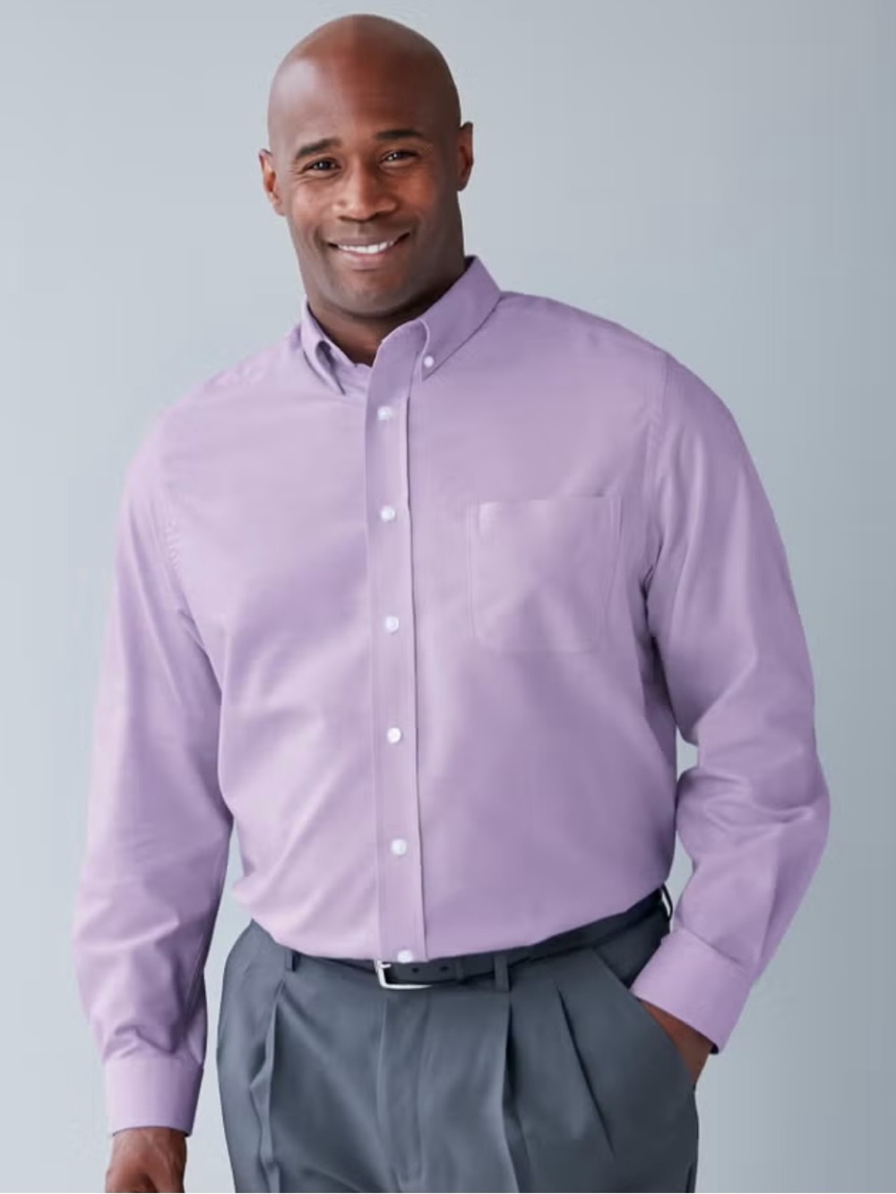 NWT Men's Lavender Long-Sleeve Button-Down Shirt